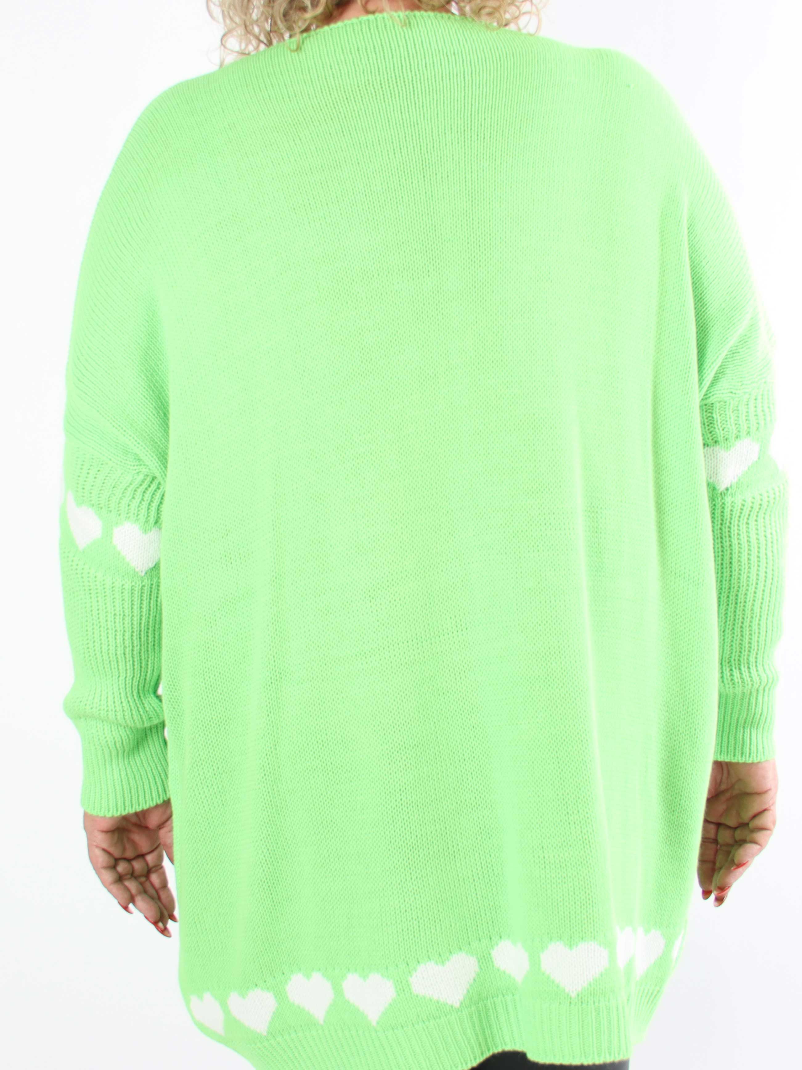 Katerina - Plus size strik med søde hjertedetaljer